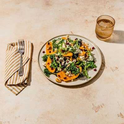 Maple Roasted Pumpkin Salad with Vegan Cashew Dressing