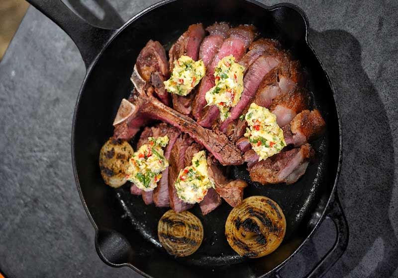 NY Steakhouse T-bone with Compound Butter - Recipe by CheatMeats