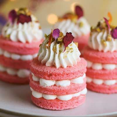 Vanilla and Rose Petit Cakes - Recipe by Hetal Vasavada