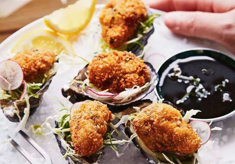 Miso-crumbed Oysters with Ponzu Sauce