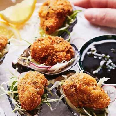 Miso-crumbed Oysters with Ponzu Sauce