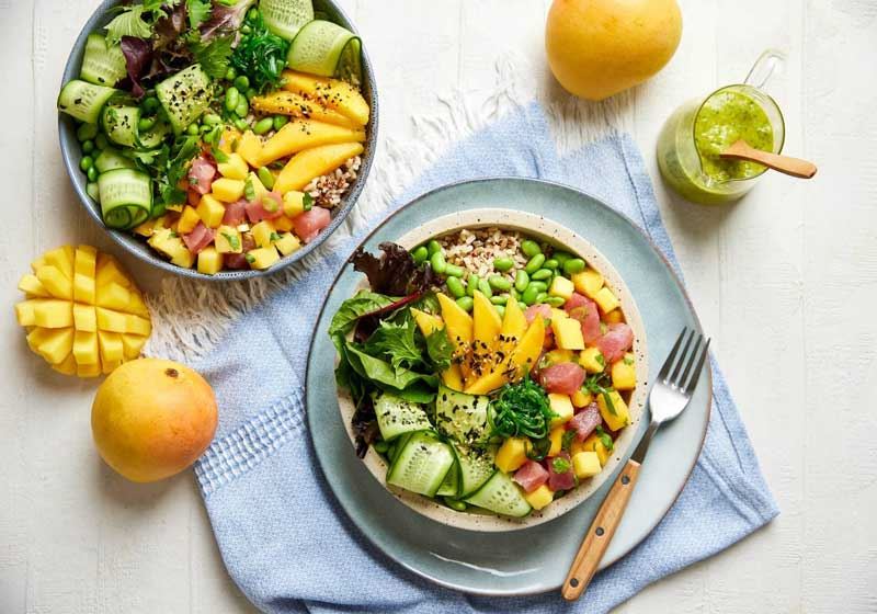 Mango Poke Bowl with Zesty Coriander Dressing