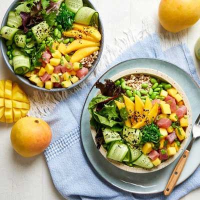 Mango Poke Bowl with Zesty Coriander Dressing