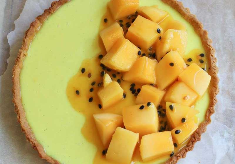 Lemon Tart with Mango and Passionfruit