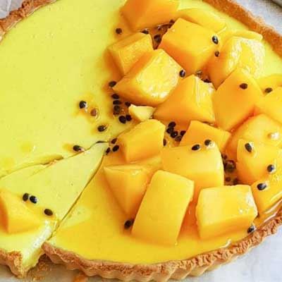 Lemon Tart with Mango and Passionfruit