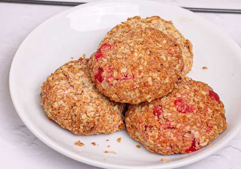 Coconut and Cherry Oat Biscuits