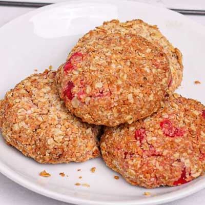 Coconut and Cherry Oat Biscuits