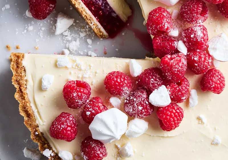 White Christmas Raspberry Tart