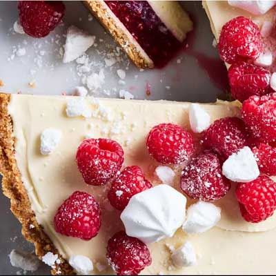 White Christmas Raspberry Tart