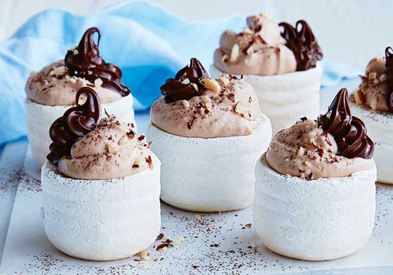 Chocolate Hazelnut Mini Pavlovas