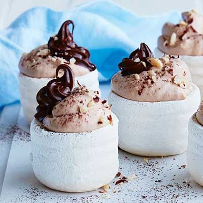 Chocolate Hazelnut Mini Pavlovas