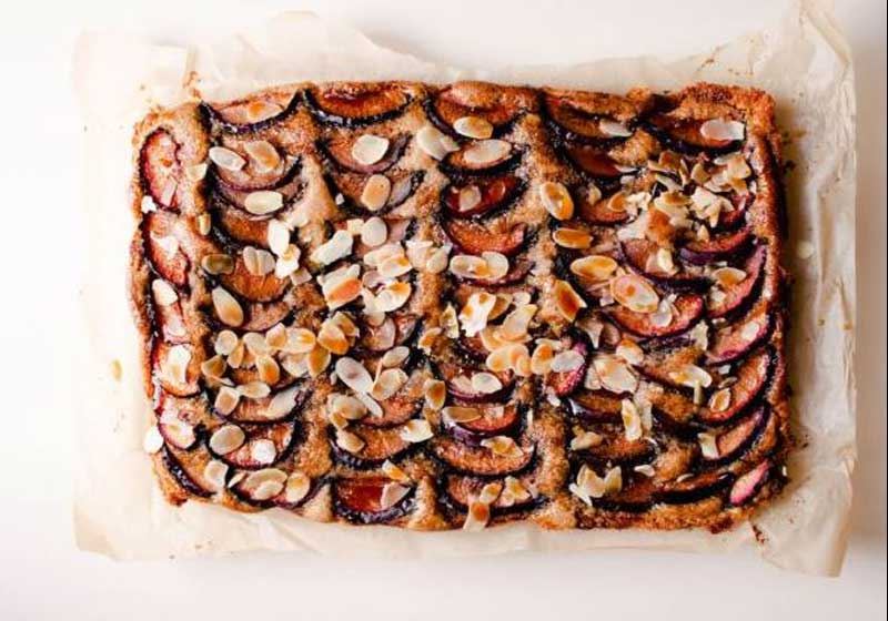 Maple, Plum and Almond Traybake - Recipe by Maple from Canada