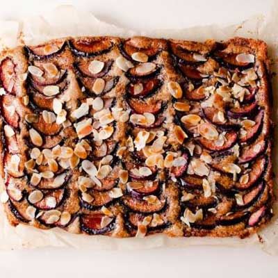 Maple, Plum and Almond Traybake - Recipe by Maple from Canada