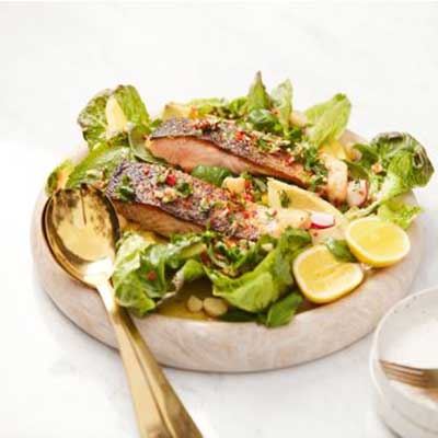 Crispy Skin Salmon Summer Salad with Avocado and Mango - Chef Recipe by Guy Turland