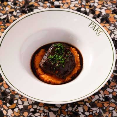 Beef Cheeks, Carrot Puree and Shiraz Jus - Chef Recipe by Francis Luzinier