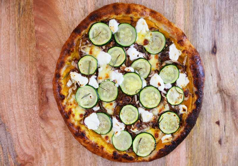 Wholemeal Pizza with Pumpkin, Radicchio, Zucchini, Walnuts and Goats' Cheese - Recipe by Professor Luigi Fontana