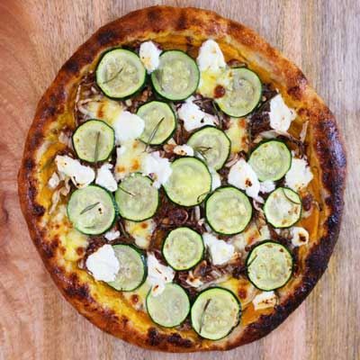 Wholemeal Pizza with Pumpkin, Radicchio, Zucchini, Walnuts and Goats' Cheese - Recipe by Professor Luigi Fontana