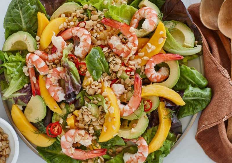 Prawn, Macadamia, Mango and Avocado Salad