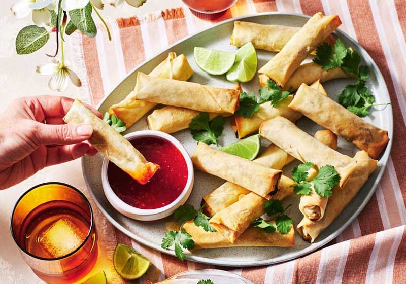 Crab, Corn and Coriander Spring Rolls