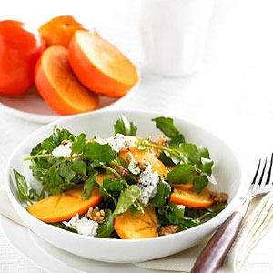 Persimmon and Watercress Salad with Gorgonzola and Toasted Walnuts