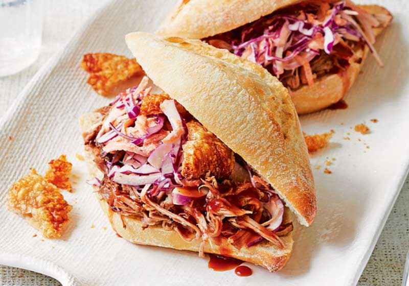 Pulled Pork Sandwiches with Red Cabbage Slaw