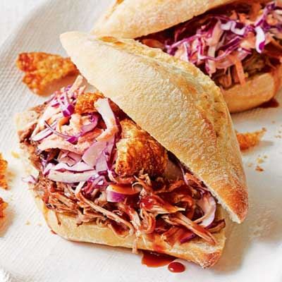 Pulled Pork Sandwiches with Red Cabbage Slaw