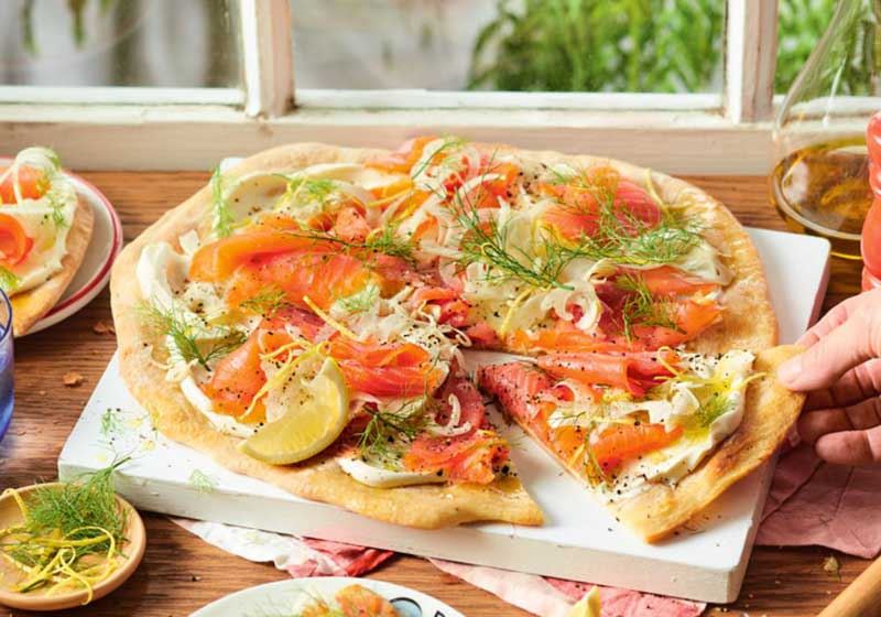 Smoked Salmon and Fennel Pizza