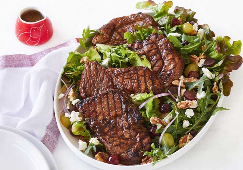 Caramelised Pork and Pickled Grape Salad