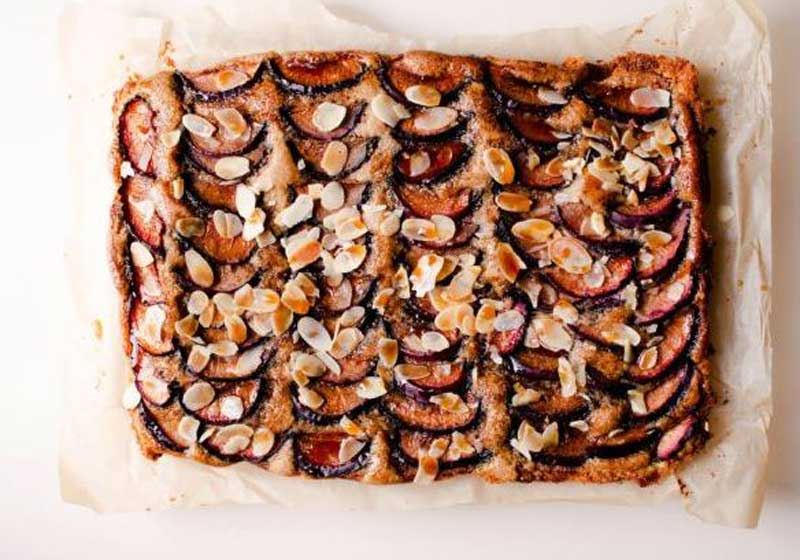 Maple, Plum and Almond Traybake