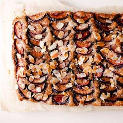 Maple, Plum and Almond Traybake