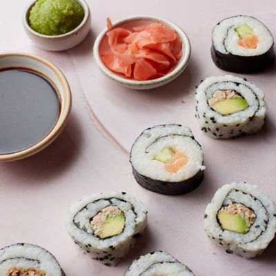 Maki Sushi Rolls and Maple Soy Sauce