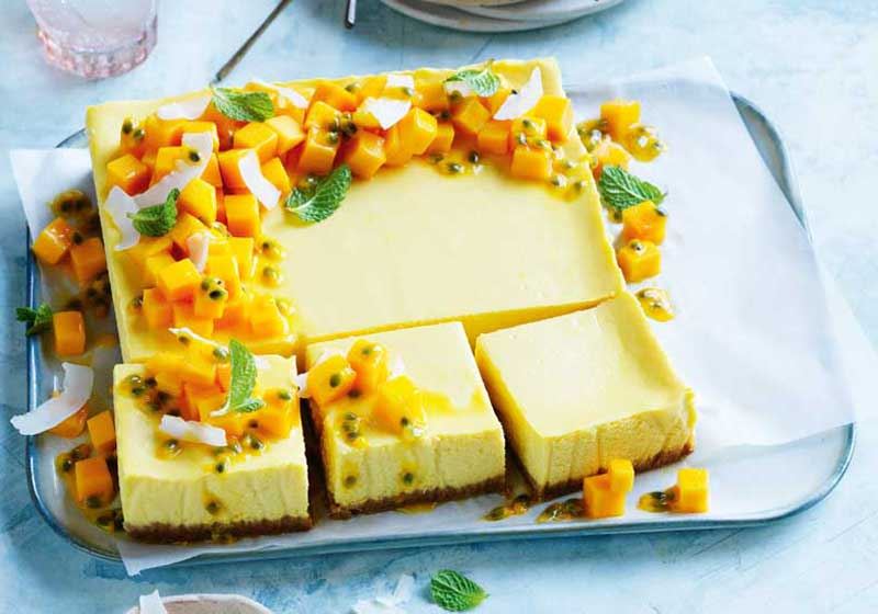 White Chocolate Mango Cheesecake Slice