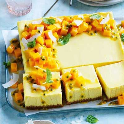 White Chocolate Mango Cheesecake Slice