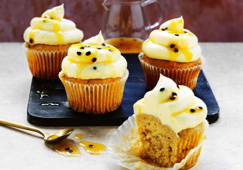 Banana Bread Cupcakes and Passionfruit Icing