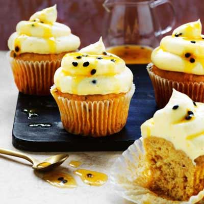 Banana Bread Cupcakes and Passionfruit Icing