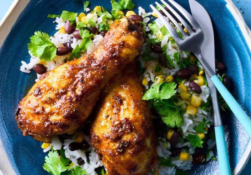 Mexican Chicken Drumsticks and Rice