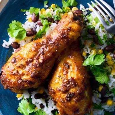 Mexican Chicken Drumsticks and Rice