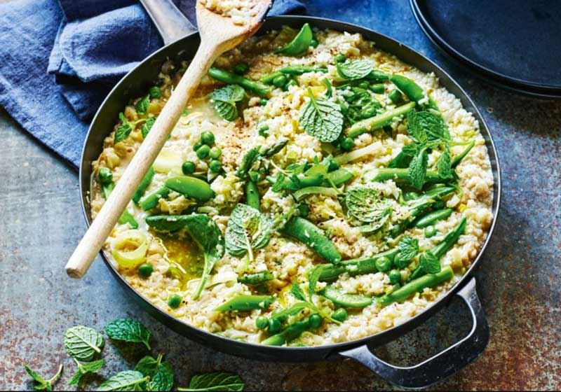 Green Cauliflower Rice Risotto