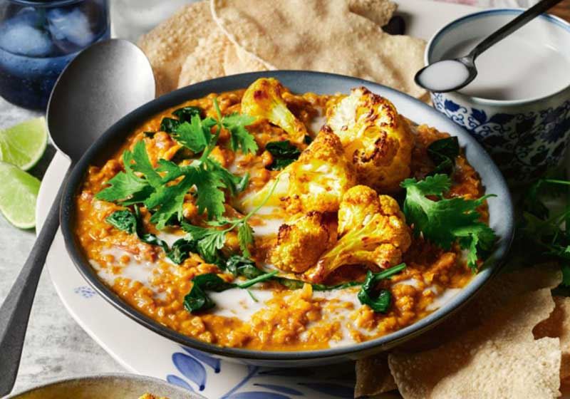 Red Lentil Dahl with Spiced Cauliflower