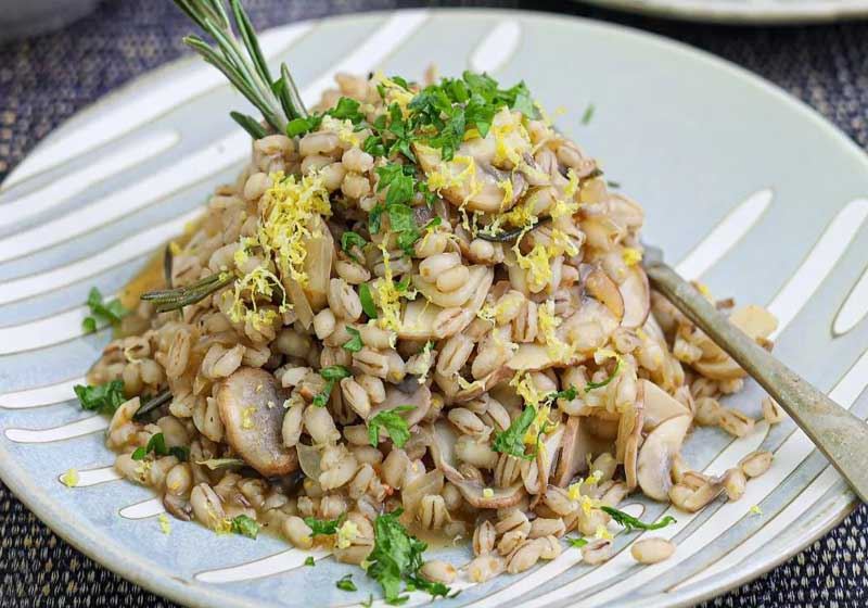 Mushroom and Rosemary Pearl Barley Risotto