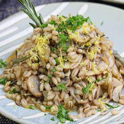 Mushroom and Rosemary Pearl Barley Risotto