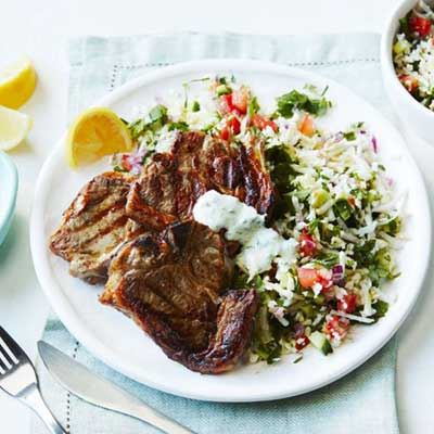 Barbeque Lamb Chops with Cauliflower Tabouli