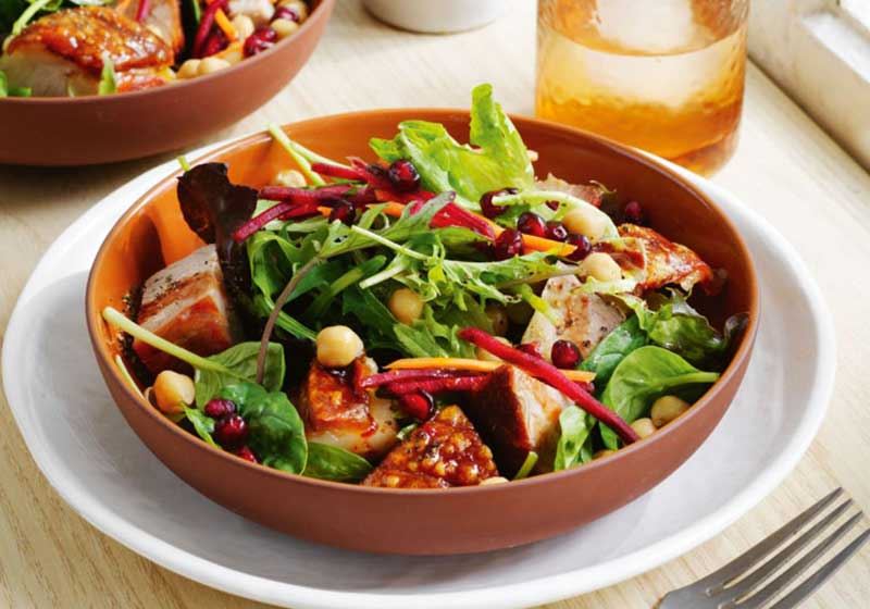 Pork, Pomegranate and Chickpea Salad