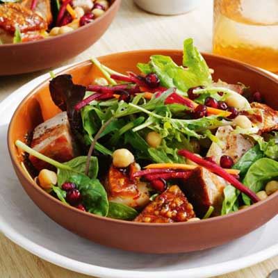 Pork, Pomegranate and Chickpea Salad