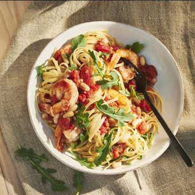 Prawn and White Bean Linguine