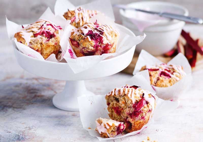 Gluten-free Raspberry and Rhubarb Muffins