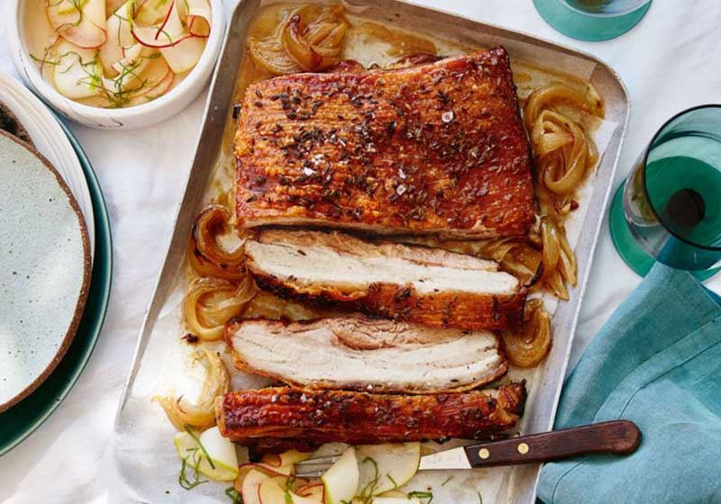 Pork Belly with Apple and Pear Relish