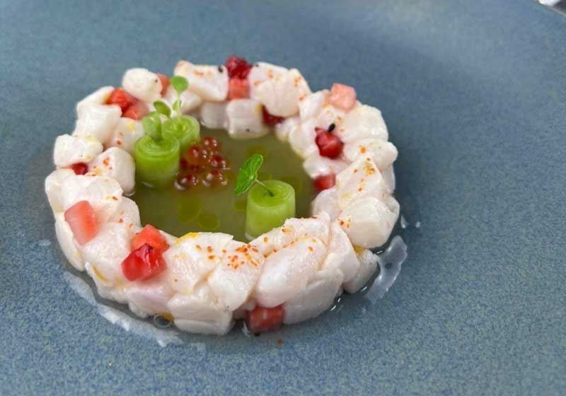 Kingfish Ceviche with Pickled Strawberry - Chef Recipe by Jigs Liwanag