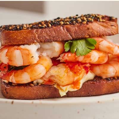 Kimchi Tiger Prawn Sandwich - Chef Recipe by Guy Turland