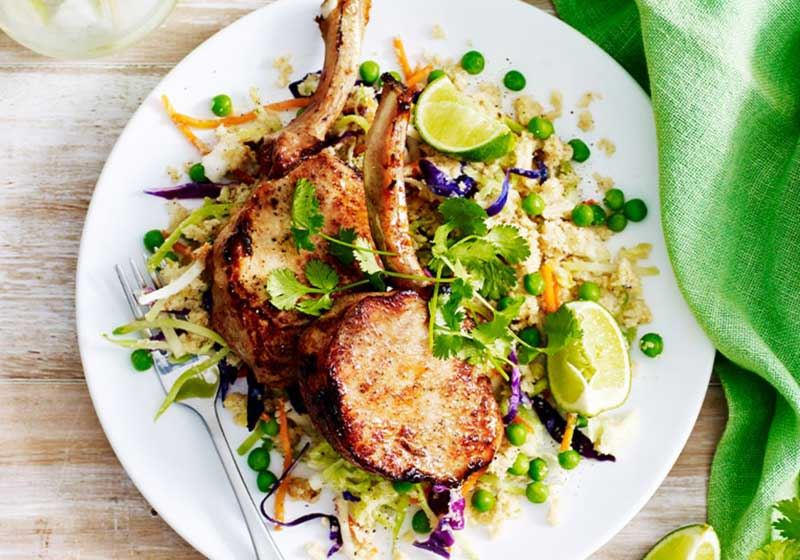 Ginger and Honey Pork and Cauliflower Fried Rice